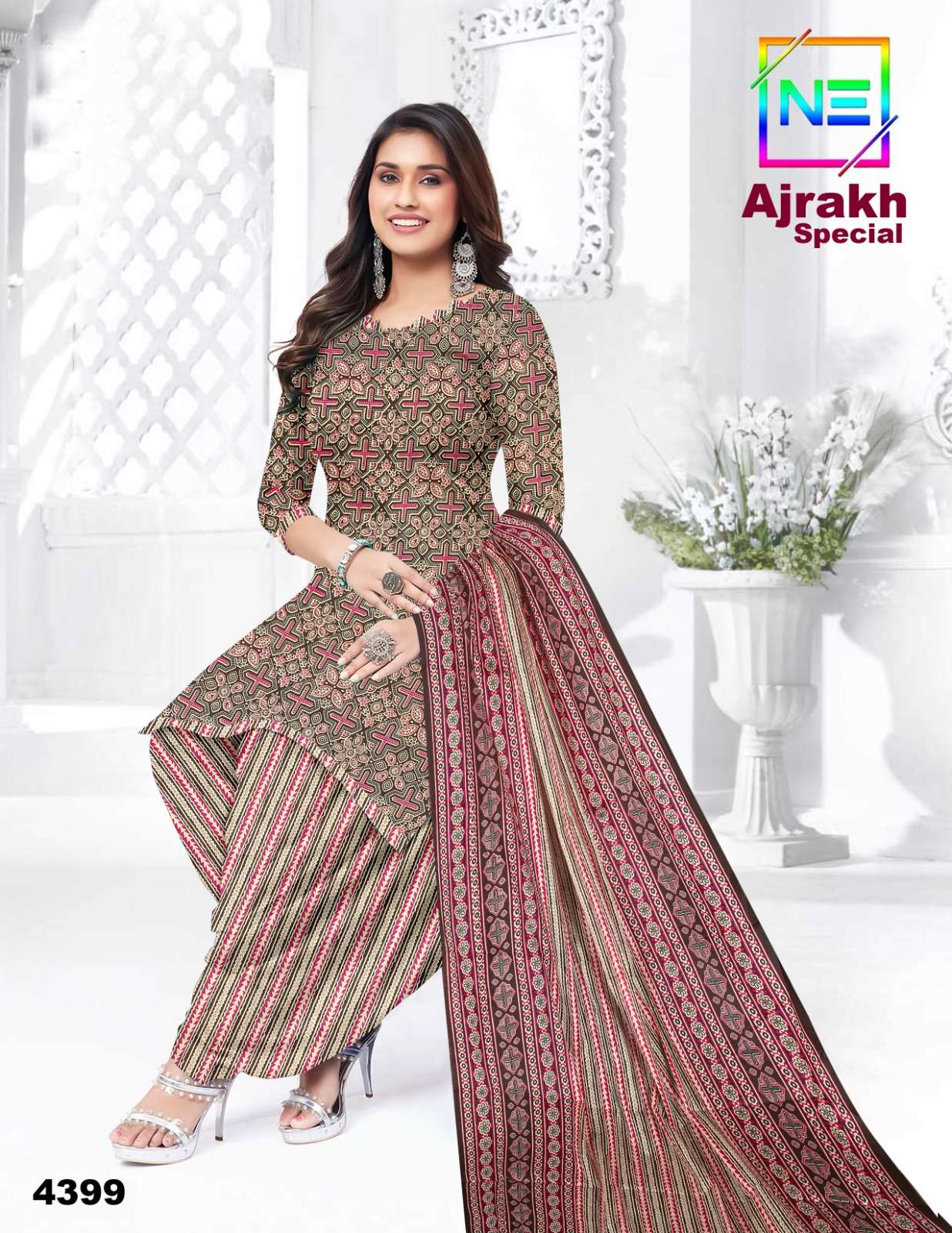 Nemi Ajarakh Heavy Lawn Cotton Dress Material Wholesale Catalog