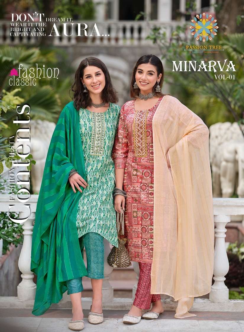 Passion Tree Minarva Vol-1 – Kurti Pant With Dupatta Wholesale Catalog