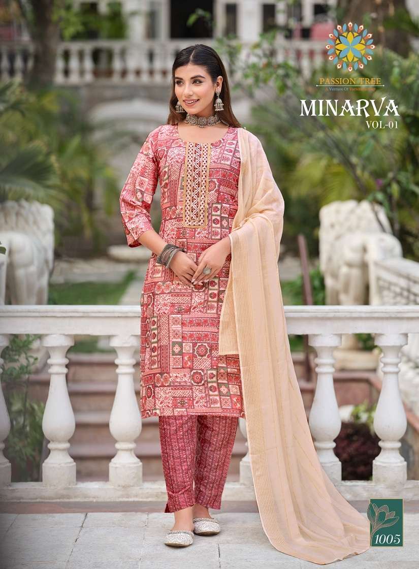 Passion Tree Minarva Vol-1 – Kurti Pant With Dupatta Wholesale Catalog