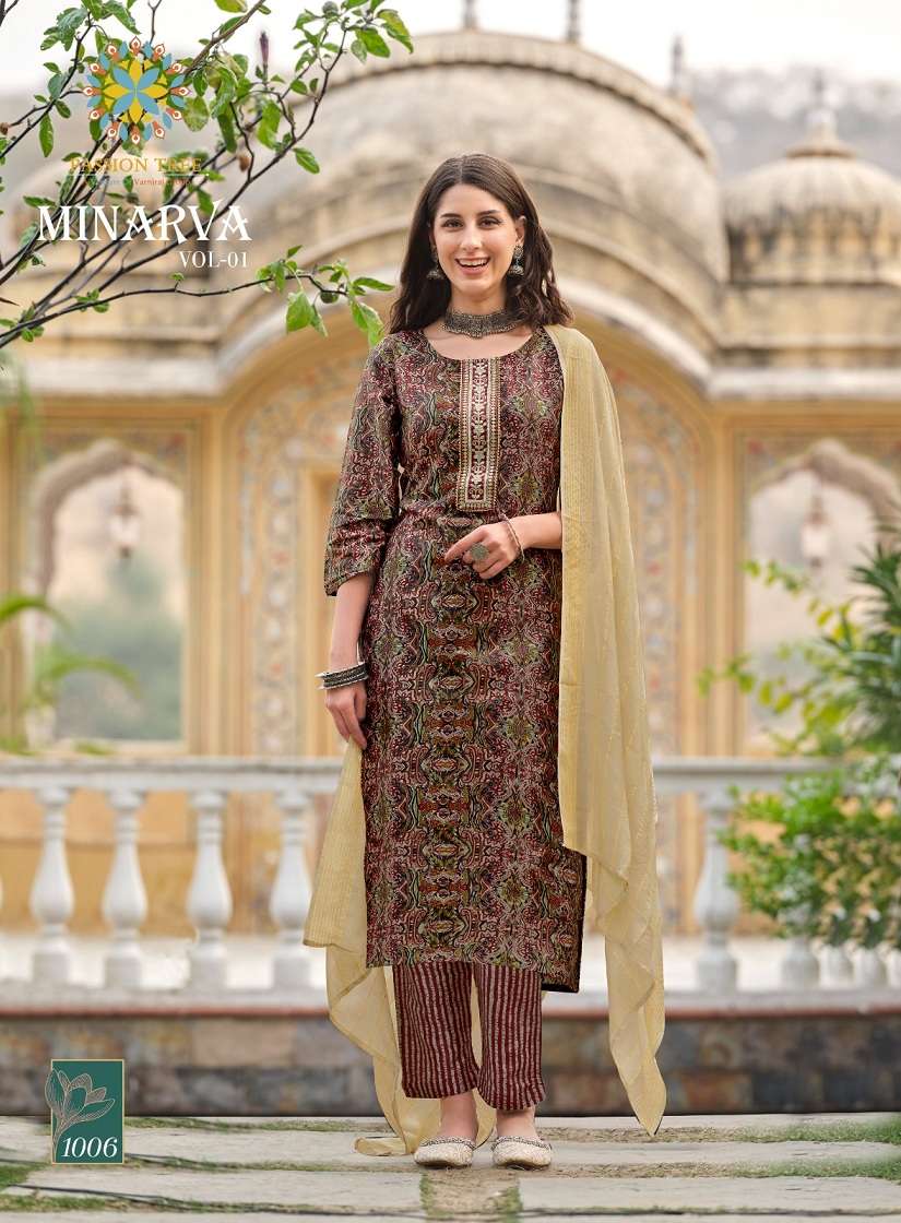 Passion Tree Minarva Vol-1 – Kurti Pant With Dupatta Wholesale Catalog