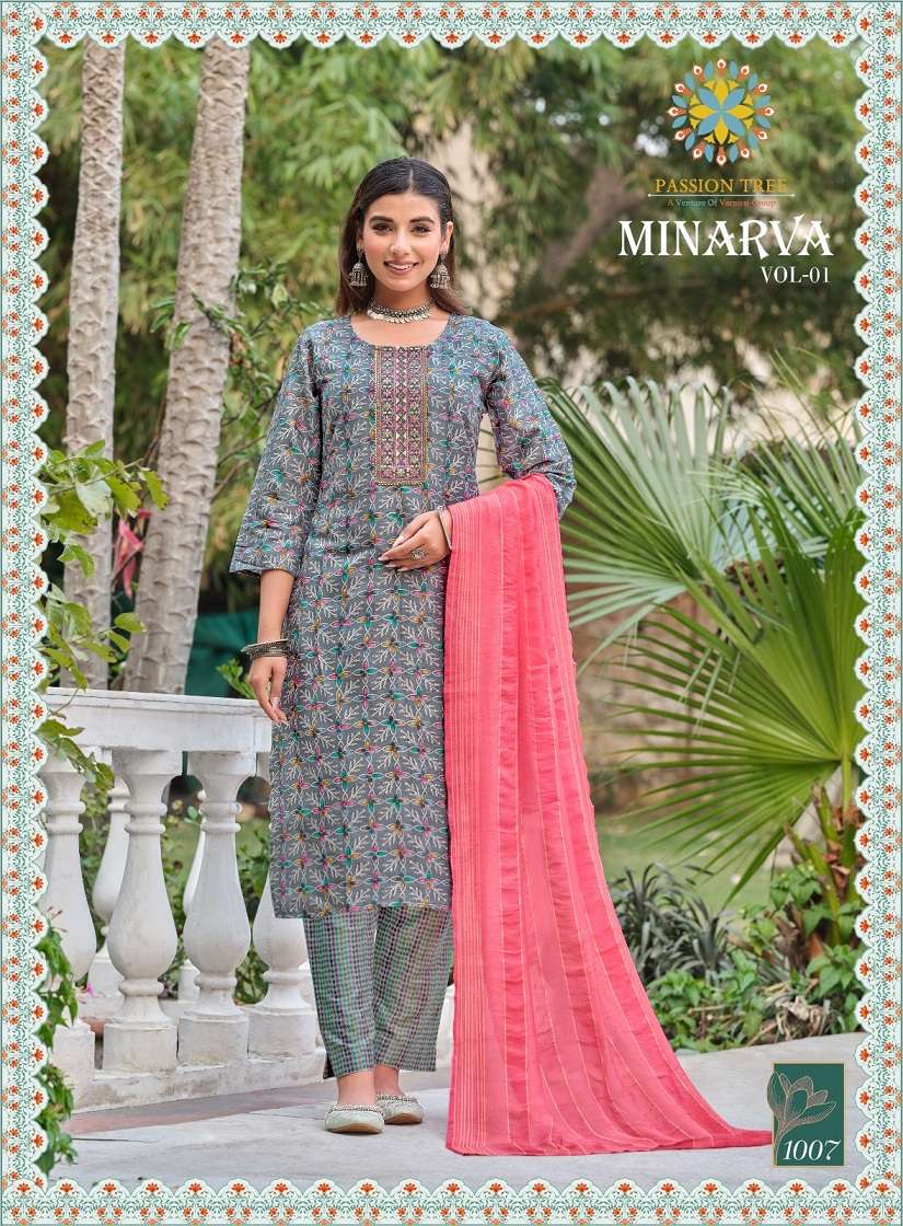 Passion Tree Minarva Vol-1 – Kurti Pant With Dupatta Wholesale Catalog