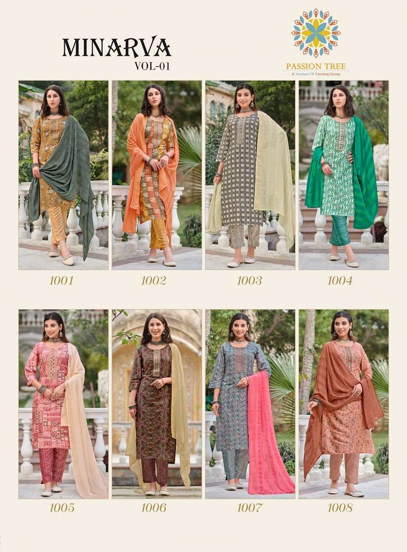 Passion Tree Minarva Vol-1 – Kurti Pant With Dupatta Wholesale Catalog