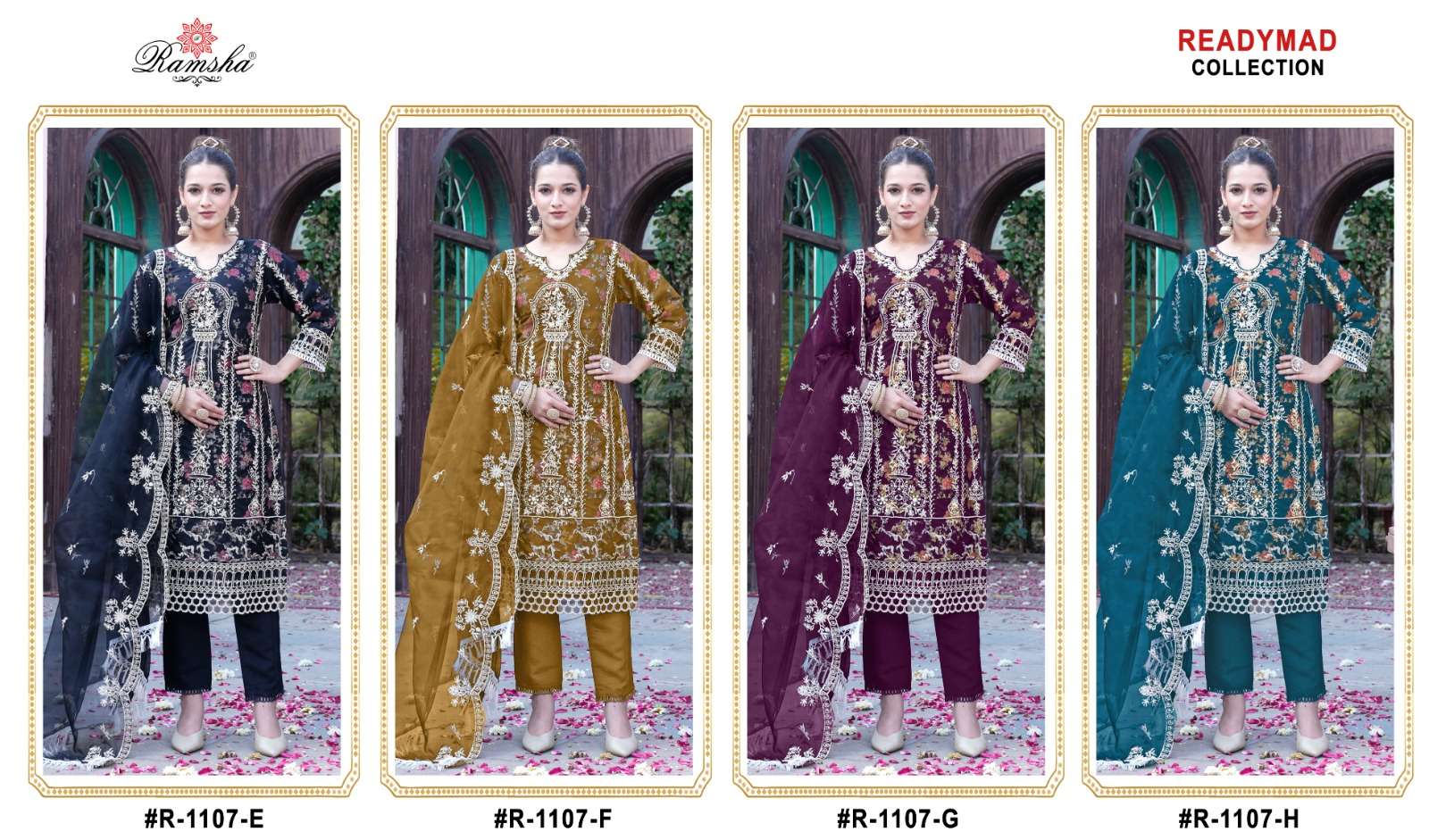 Ramsha R 1107 E To H Embroidered Salwar Suit Wholesale catalog