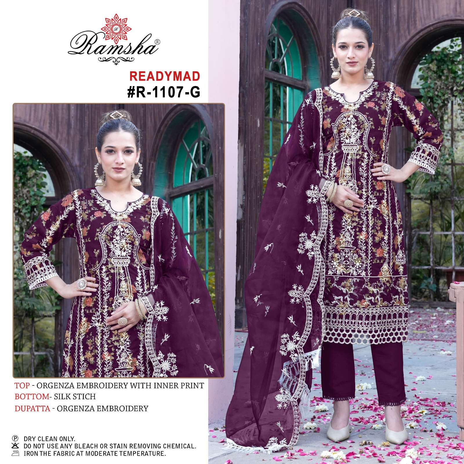 Ramsha R 1107 E To H Embroidered Salwar Suit Wholesale catalog