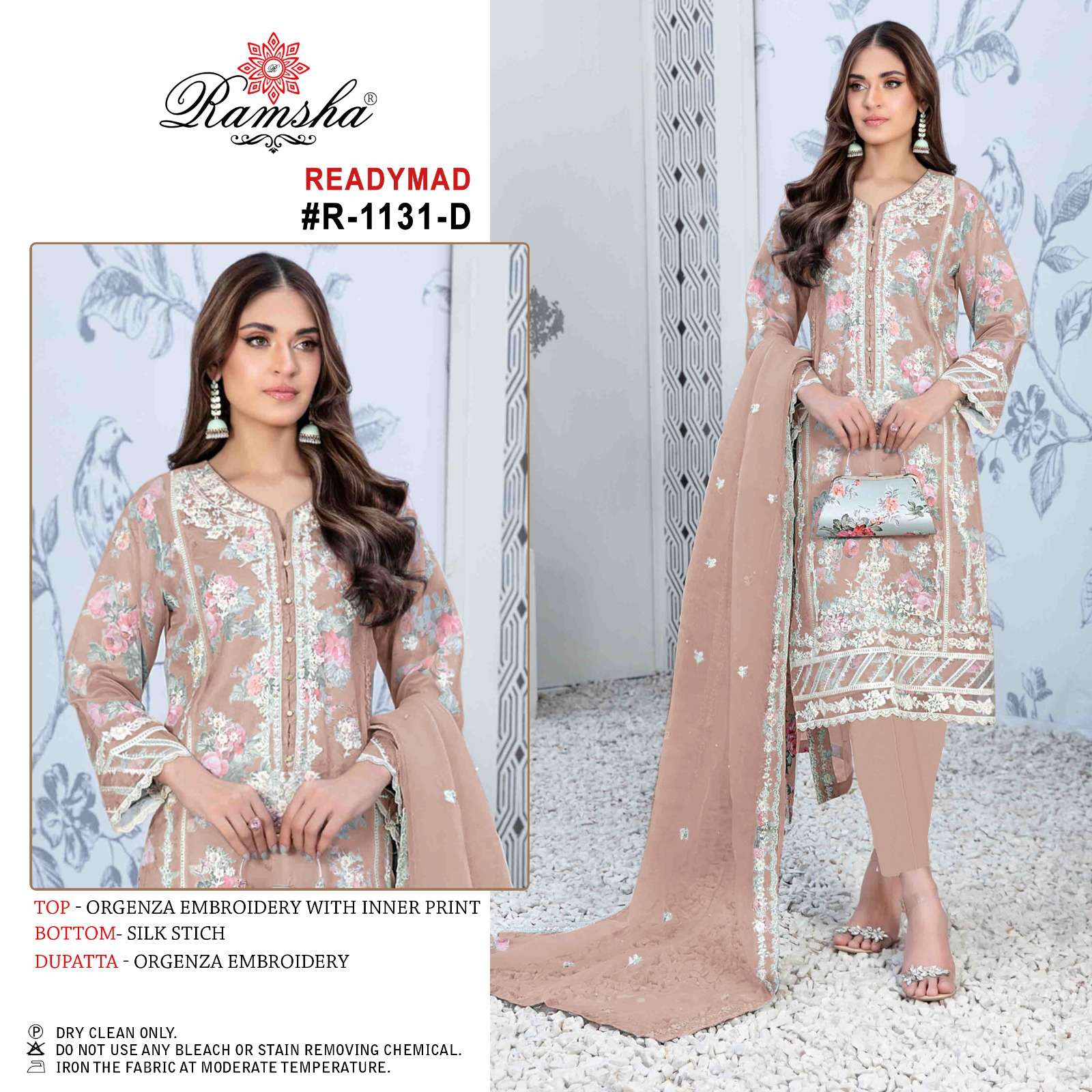Ramsha R 1131 A To D Organza Salwar Suit Wholesale catalog