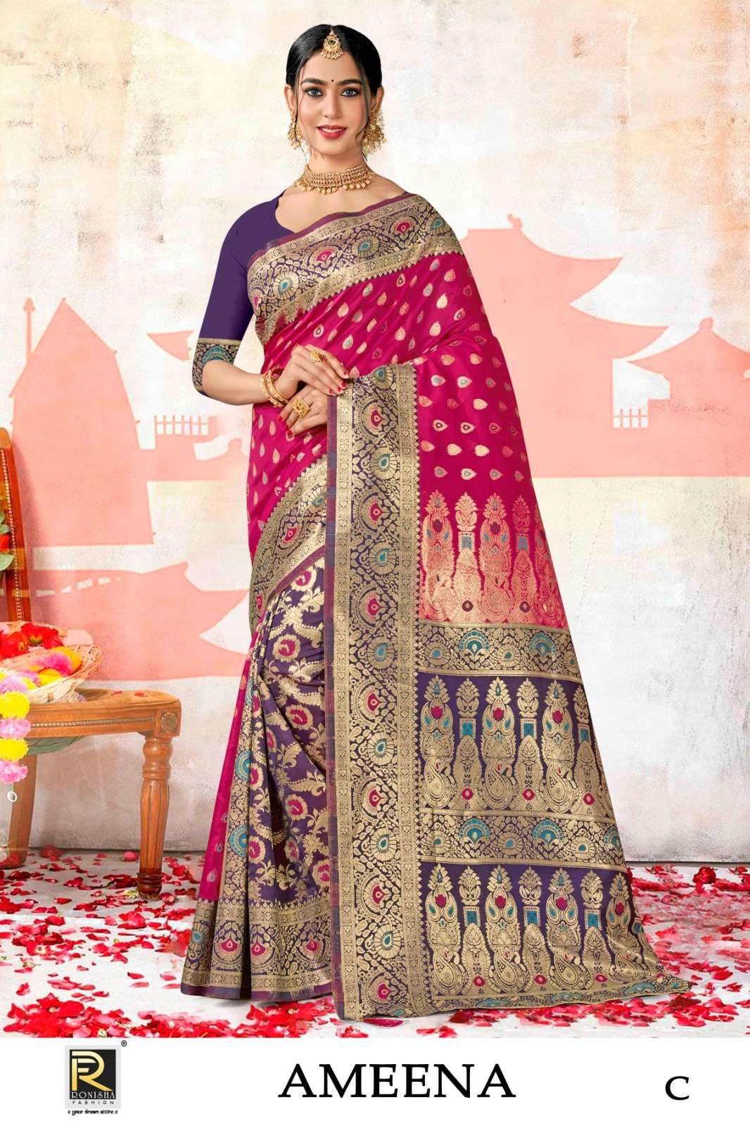 Ronisha Ameena  Banarasi Silk Saree Wholesale catalog