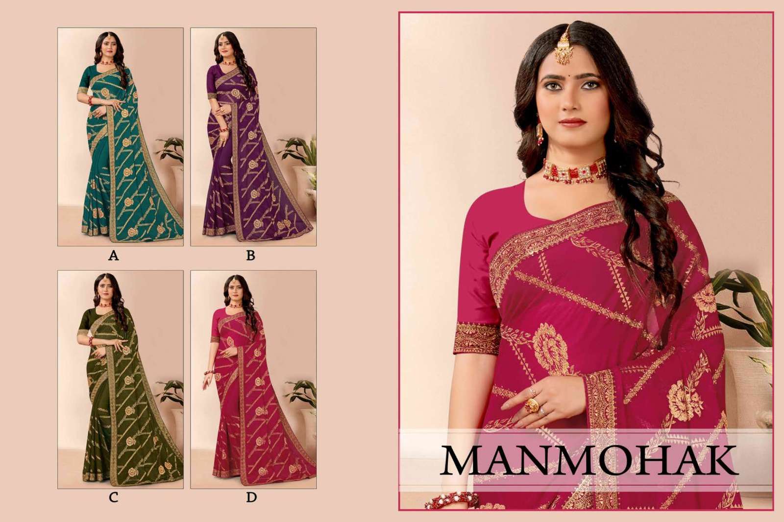 Ronisha Man mohak Saree Wholesale catalog