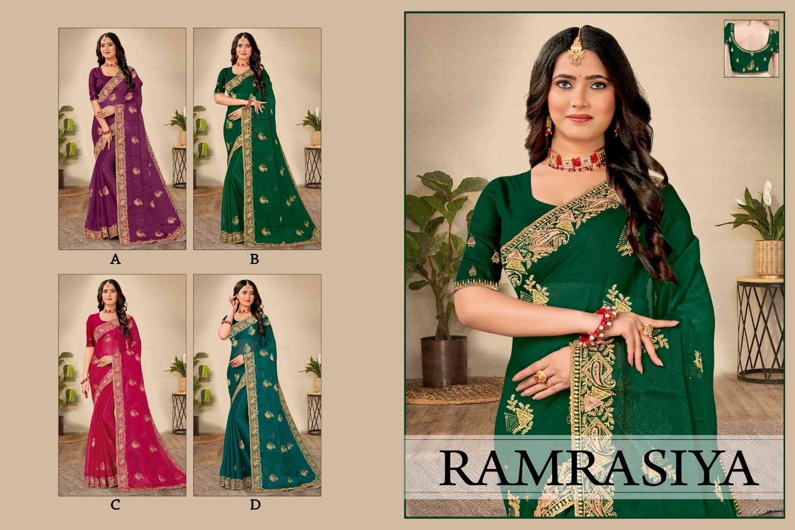 Ronisha Ram rasiya Saree Wholesale catalog