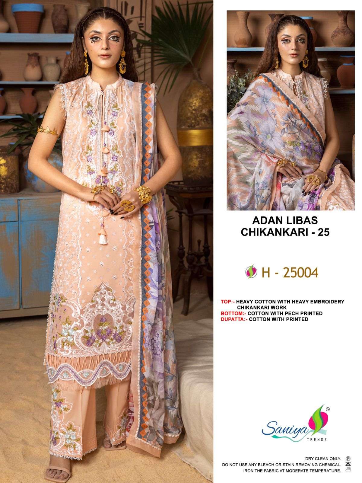 Saniya Adan Libas Chikankari 25 Embroidred Pakistani Suit Wholesale catalog