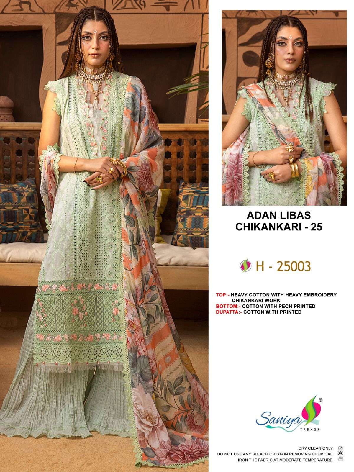 Saniya Adan Libas Chikankari 25 Embroidred Pakistani Suit Wholesale catalog