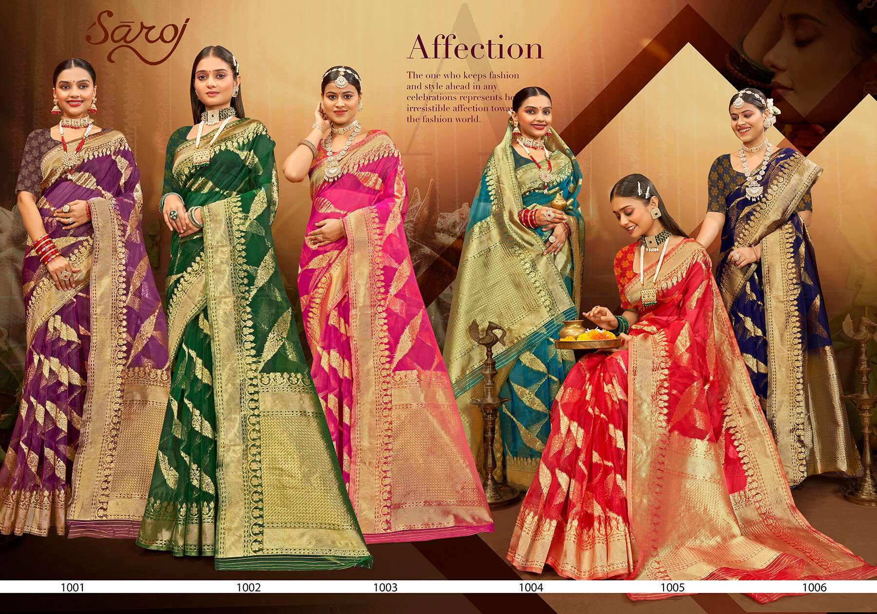 Saroj Mahek Vol - 1 Soft organza saree Saree Wholesale catalog    