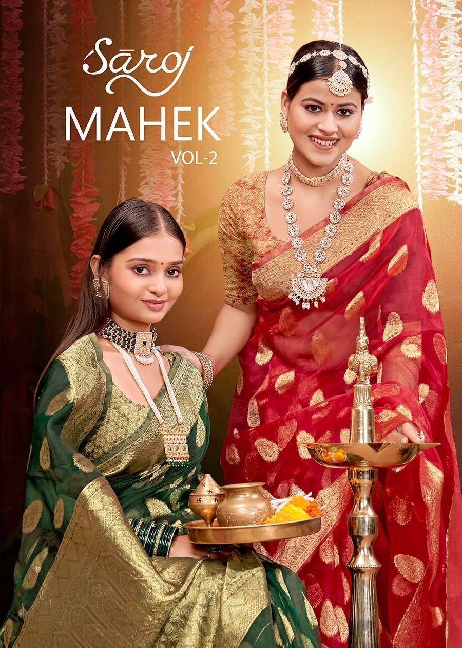 Saroj  Mahek Vol - 2 Sofft organza silk saree Wholesale catalog    