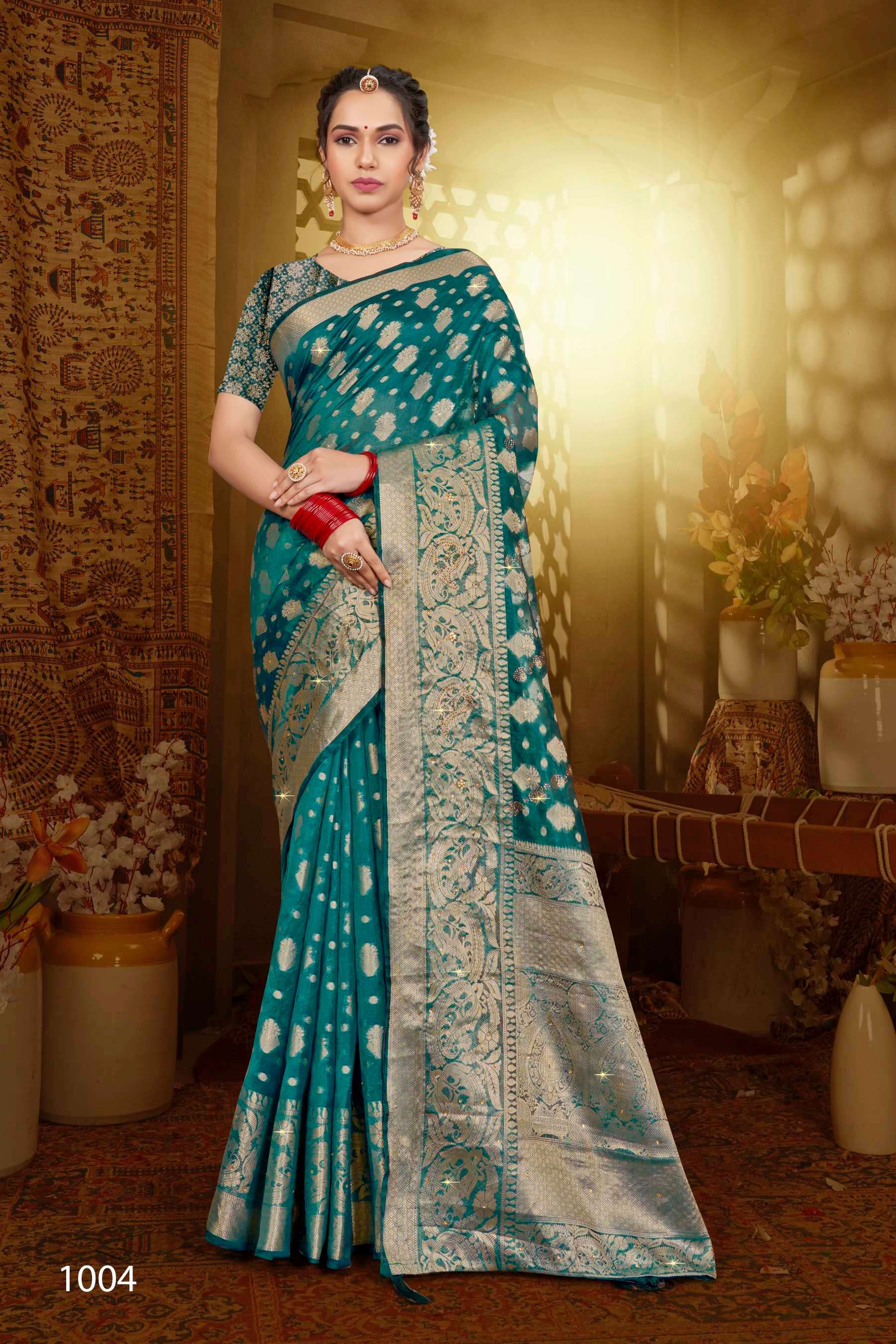 Saroj  Monika Vol - 9 Soft organza silk Saree Wholesale catalog    