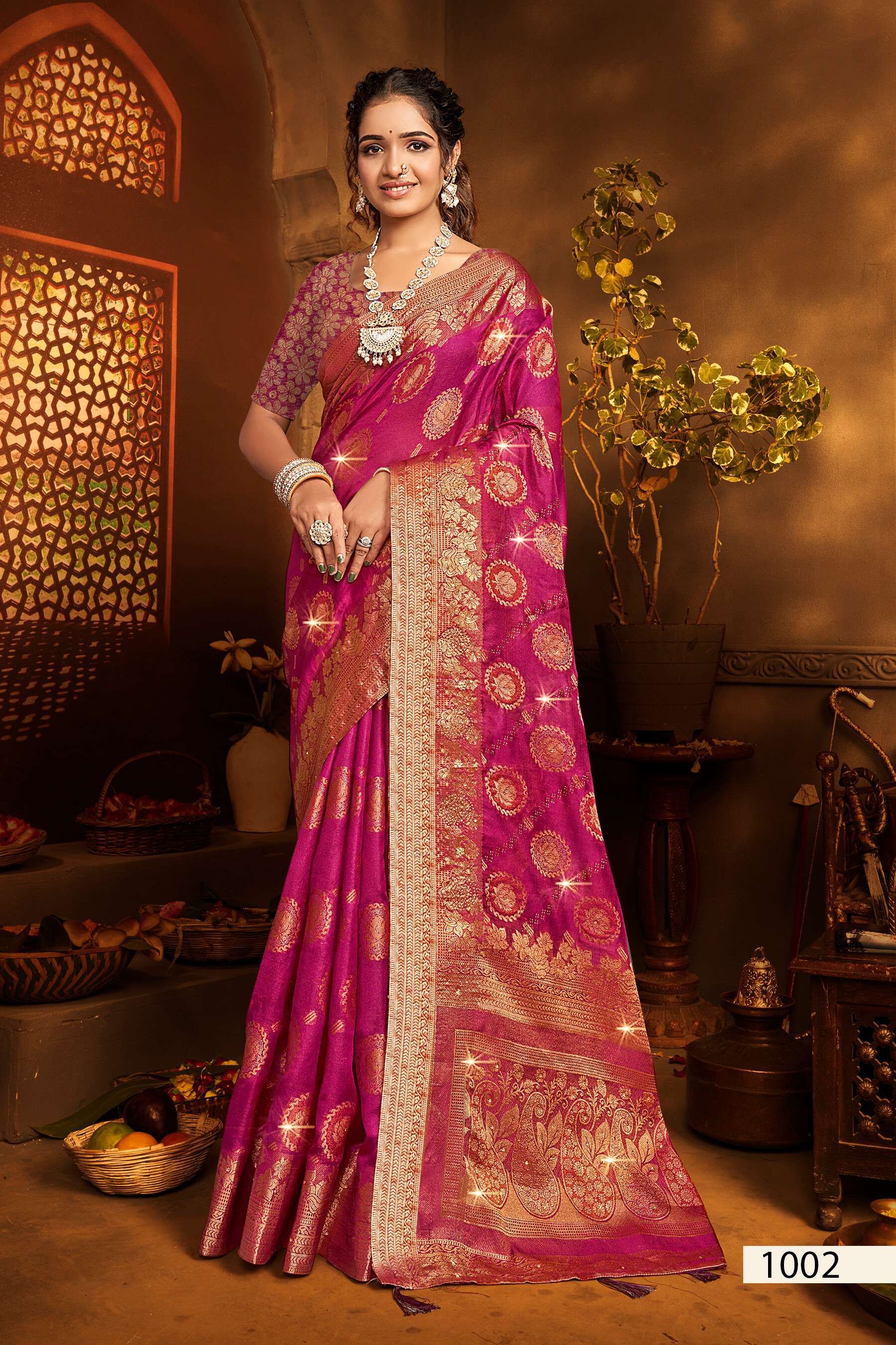 Saroj Noorani Vol.6 Soft khadi organza saree with heavy swarovski work Saree Wholesale catalog    