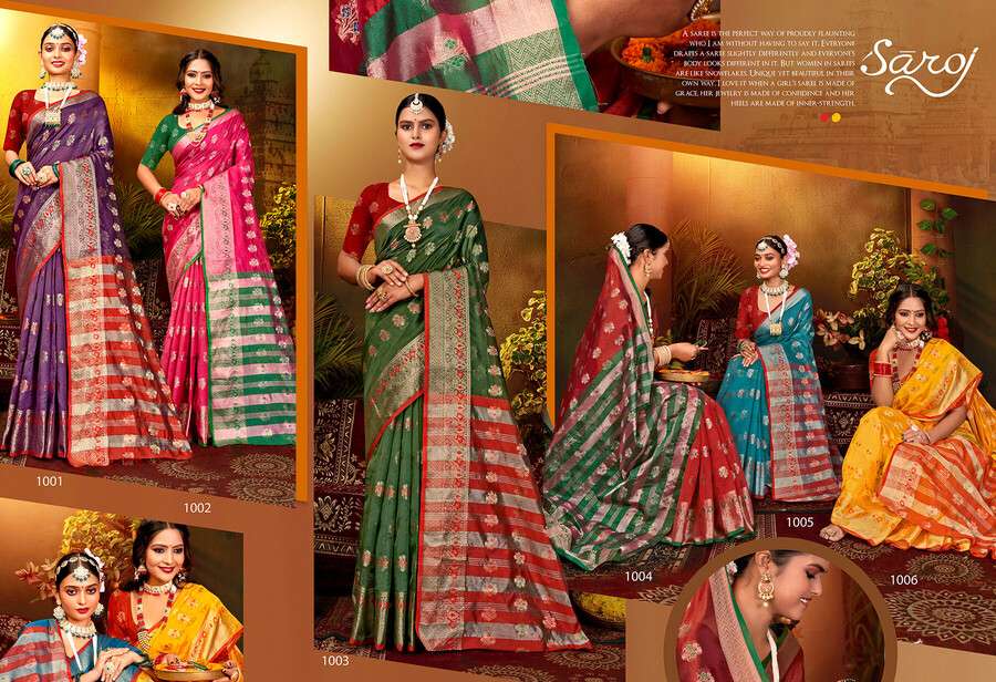 Saroj Sajelee - 2 Soft organza Saree Wholesale catalog    