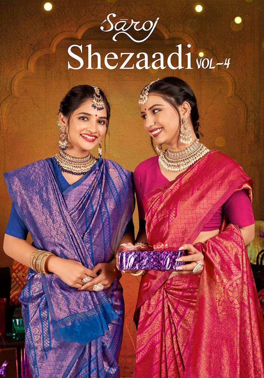 Saroj  Shezaadi Vol - 4 Soft lichi silk  Saree Wholesale catalog    