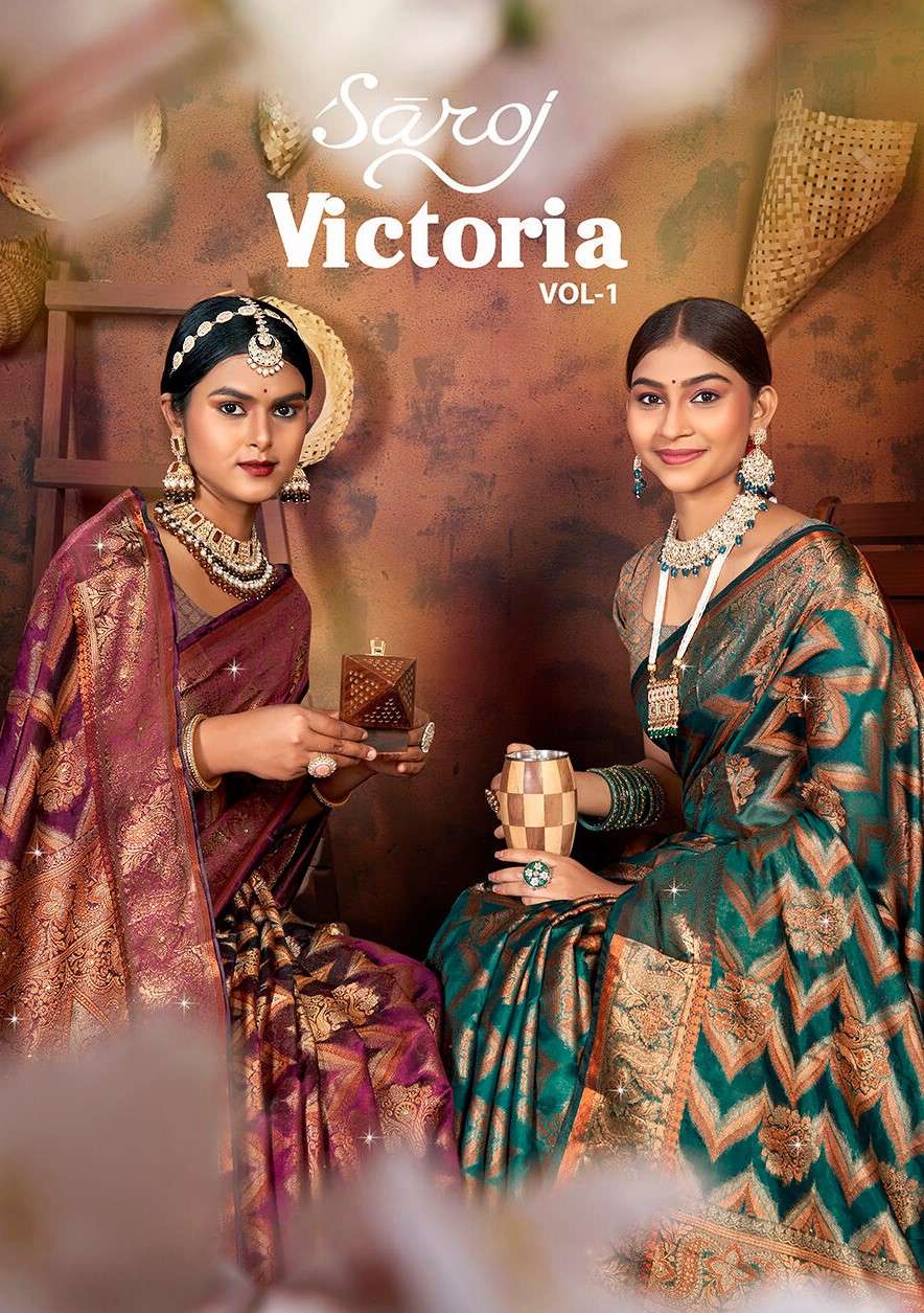 Saroj Victoria vol.1Soft organza saree  Saree Wholesale catalog    
