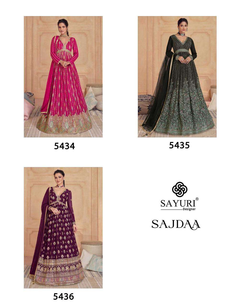 Sayuri Sajdaa Real Georgette Salwar Kameez Wholesale catalog