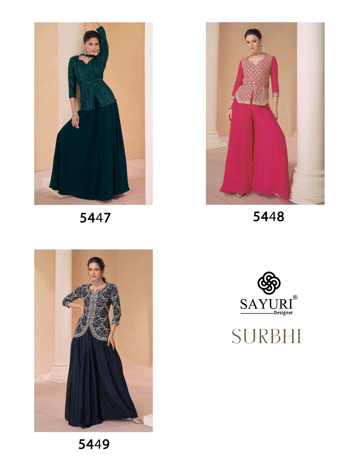 Sayuri Surbhi Real Chinon Silk Designer Salwar Kameez Wholesale catalog
