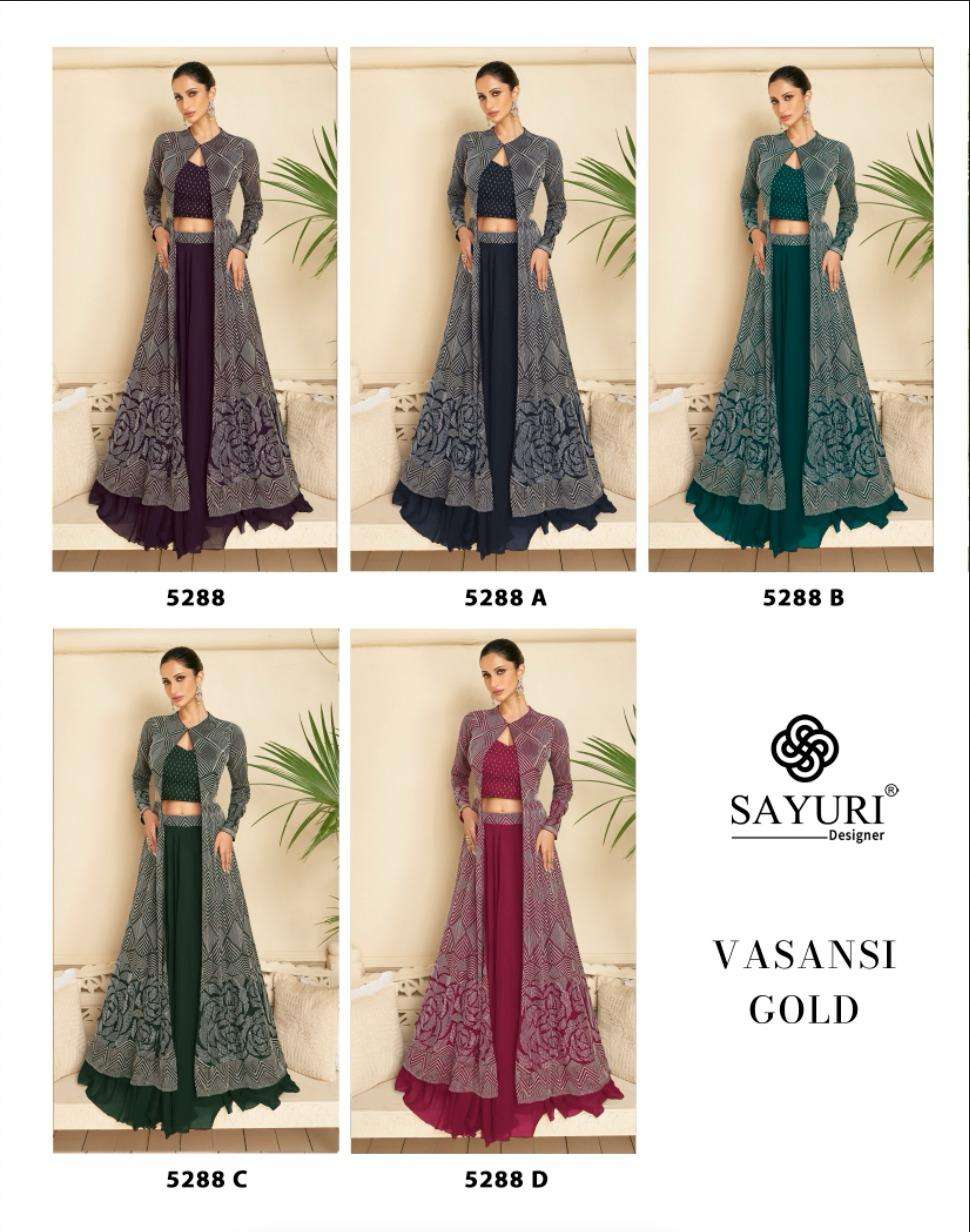 Sayuri Vasansi Gold Georgette Salwar Kameez Wholesale catalog