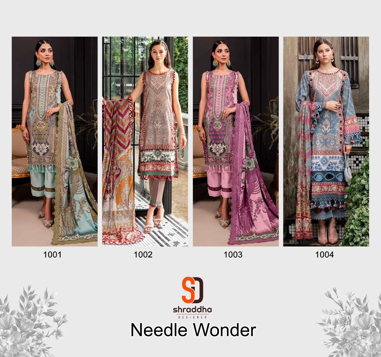 Shraddha Needle Wonder Vol 1 Embroidery Salwar Kameez Wholesale catalog