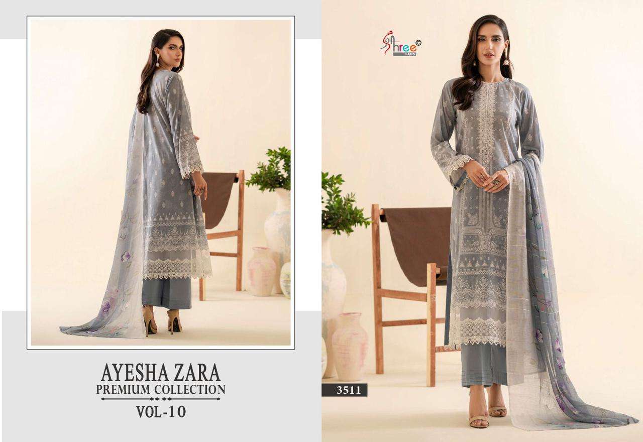 Shree Ayesha Zara 10 Cotton Dupatta Pakistani Suit Wholesale catalog