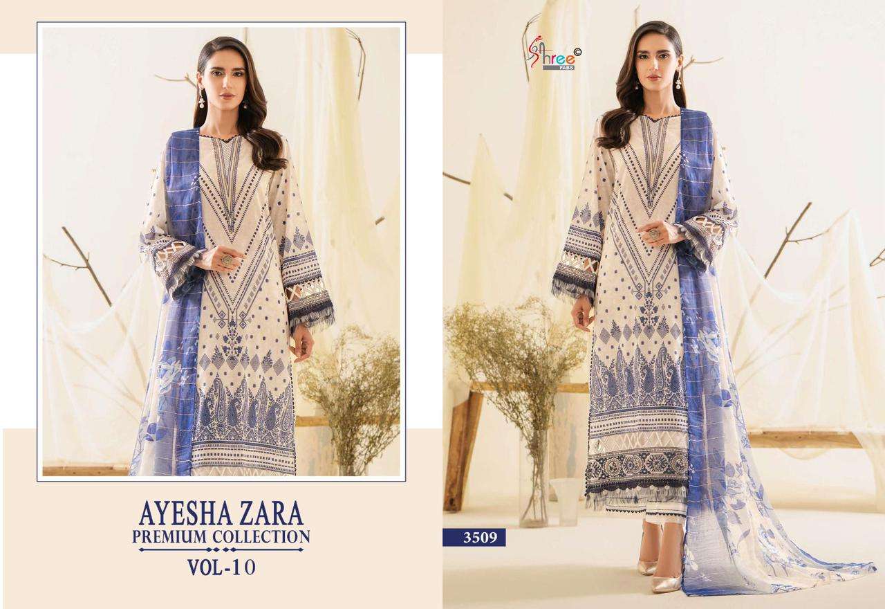 Shree Ayesha Zara 10 Cotton Dupatta Pakistani Suit Wholesale catalog