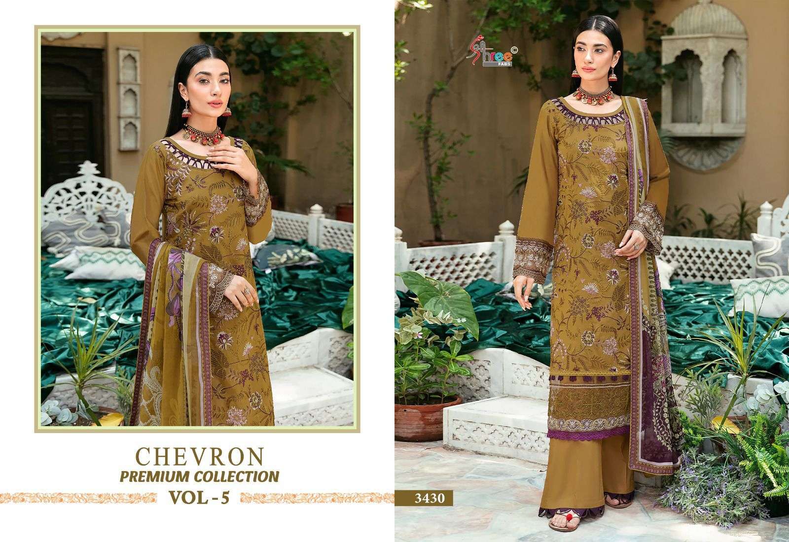 Shree Chevron Premium Vol 5 Cotton Duppatta Salwar Kameez Wholesale catalog