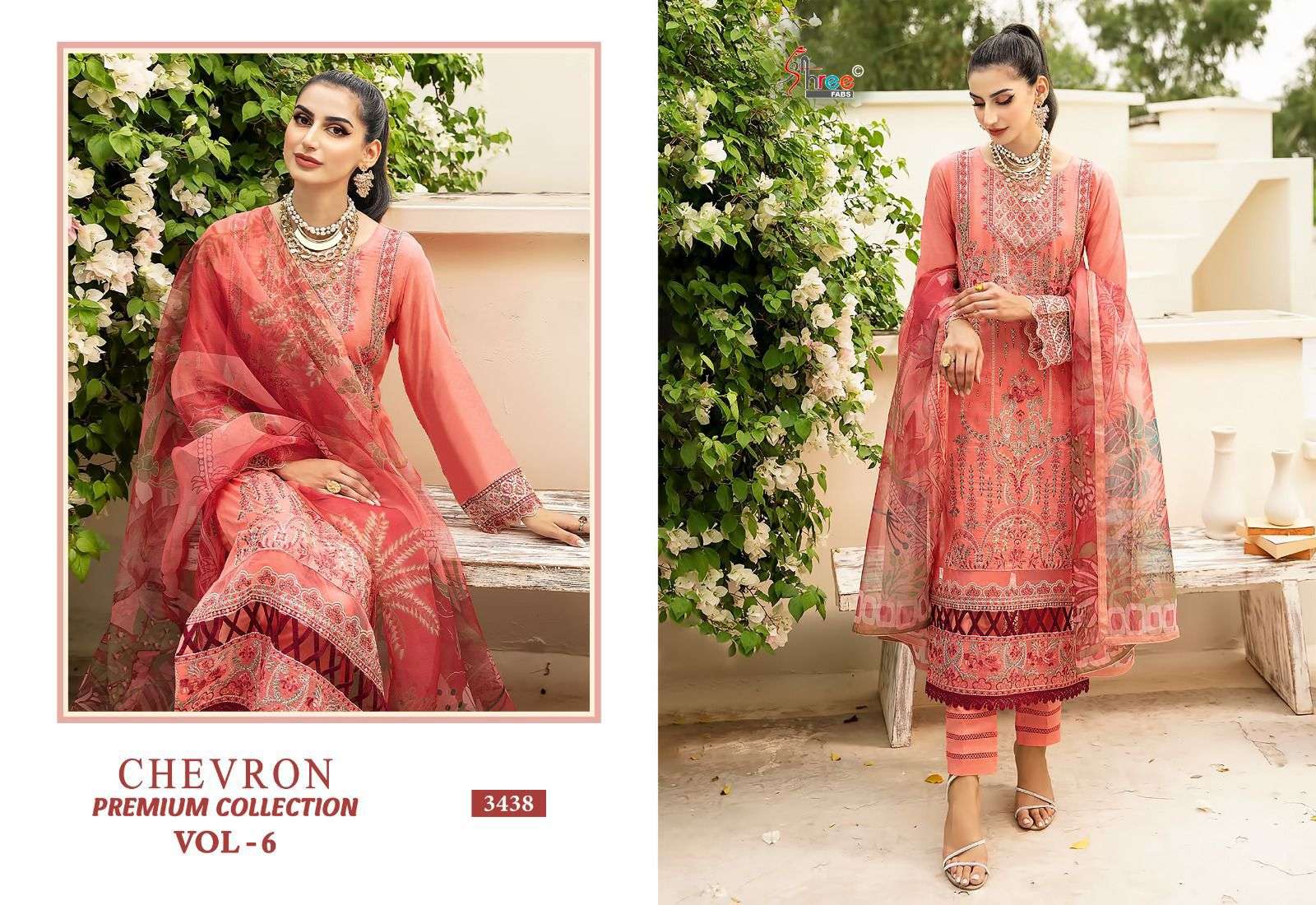 Shree Chevron Vol 6 Chiffon Dupatta Pakistani Suits wholesale catalog