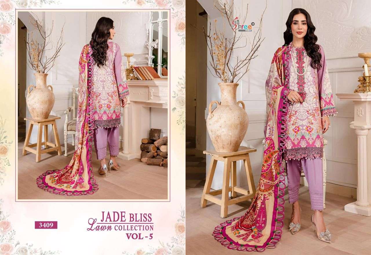 Shree Jade Bliss Vol 5 Chiffon Dupatta Pakistani Suits Wholesale catalog