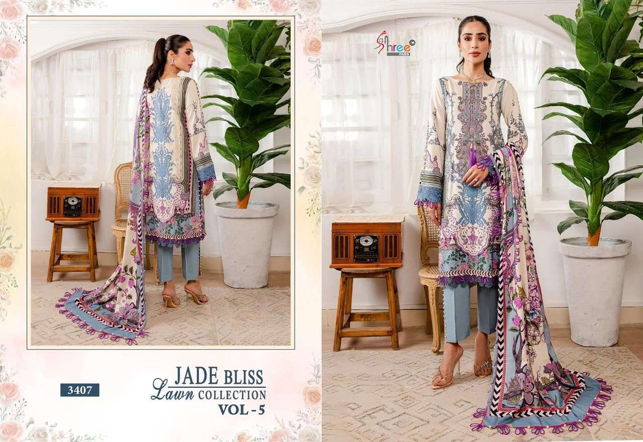 Shree Jade Bliss Vol 5 Chiffon Dupatta Pakistani Suits Wholesale catalog