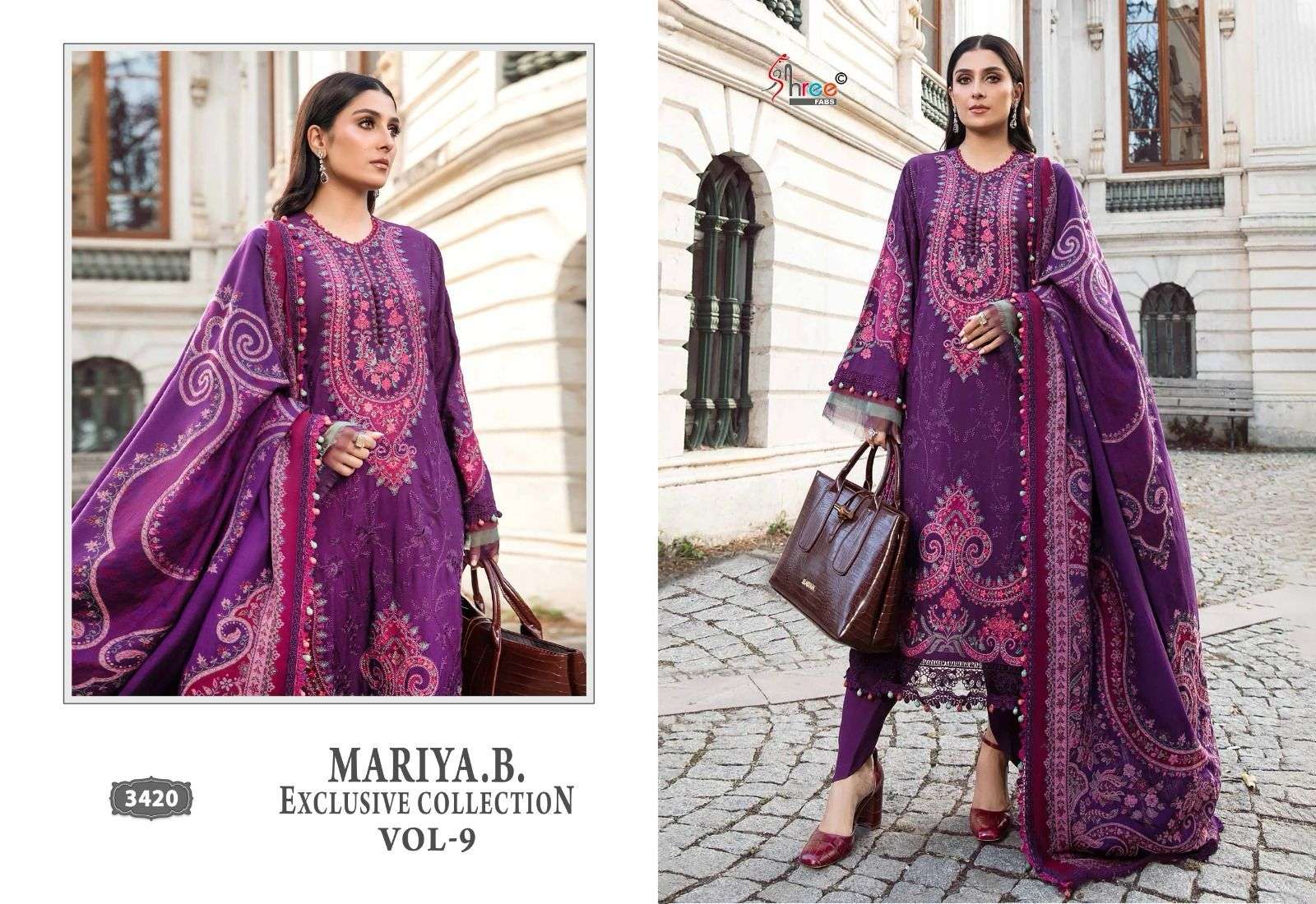 Shree Mariya B Vol 9 Chiffon Dupatta Pakistani Suits Wholesale catalog