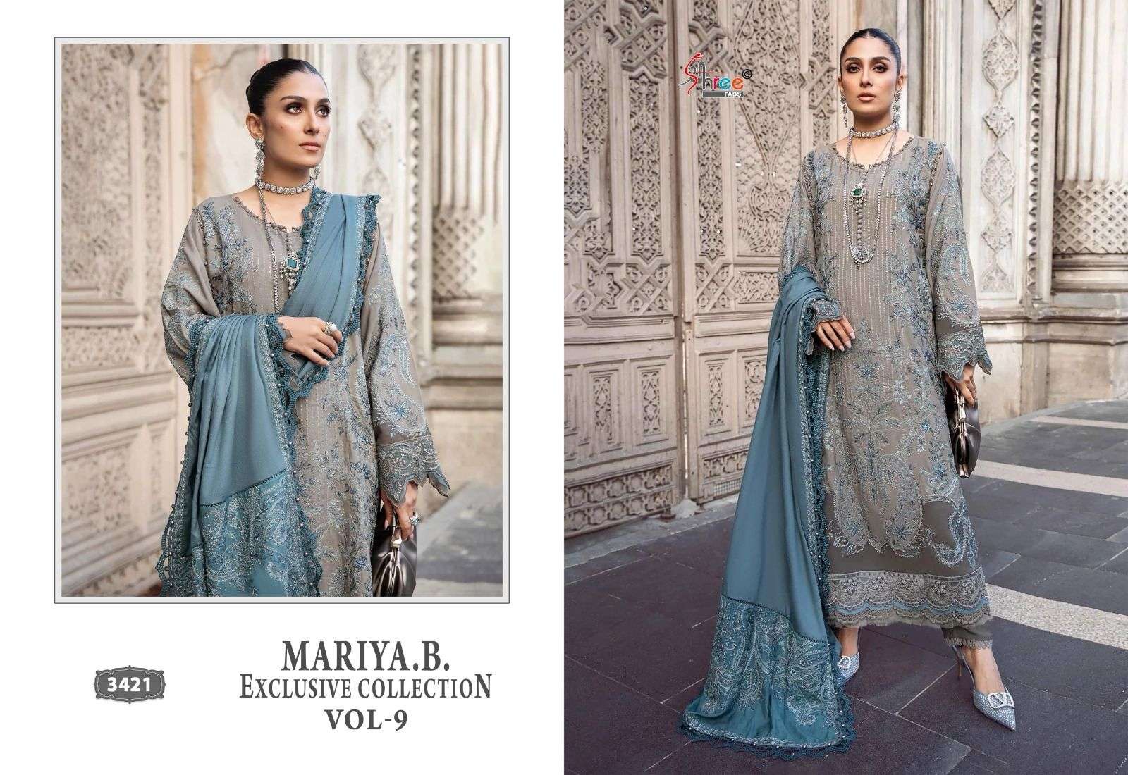 Shree Mariya B Vol 9 Chiffon Dupatta Pakistani Suits Wholesale catalog