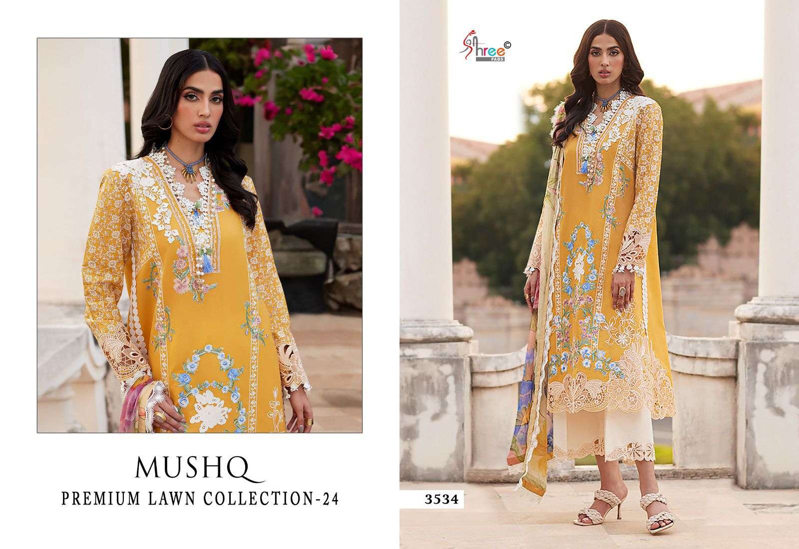 Shree Mushq 24 Chiffon Dupatta Pakistani Suit Wholesale catalog