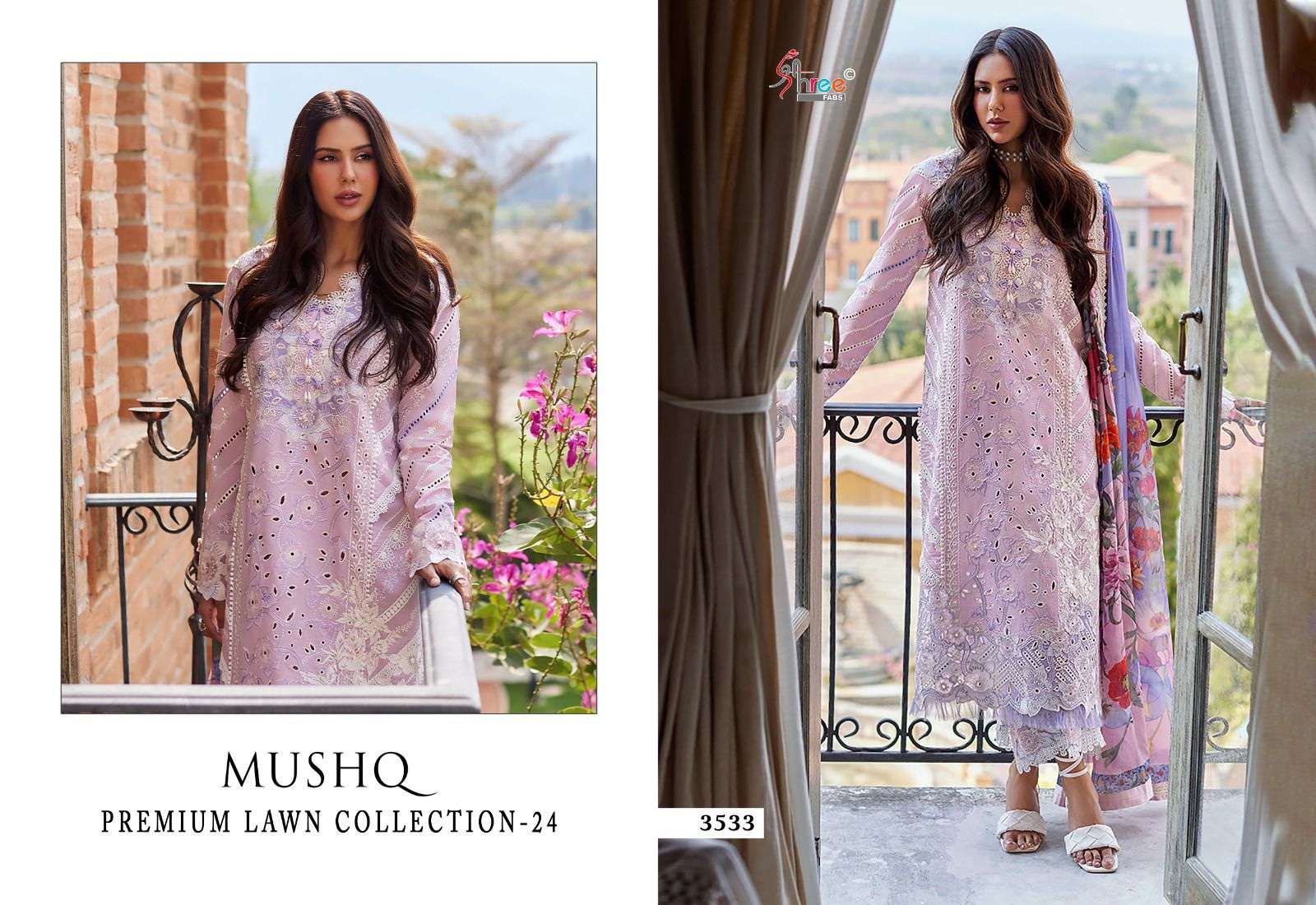 Shree Mushq 24 Chiffon Dupatta Pakistani Suit Wholesale catalog