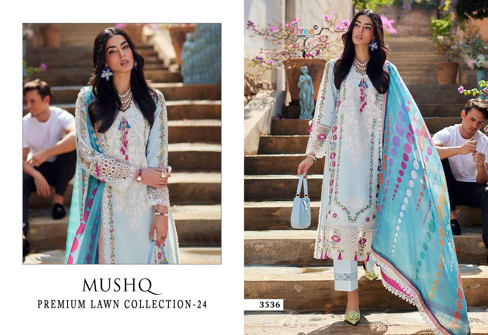 Shree Mushq 24 Chiffon Dupatta Pakistani Suit Wholesale catalog