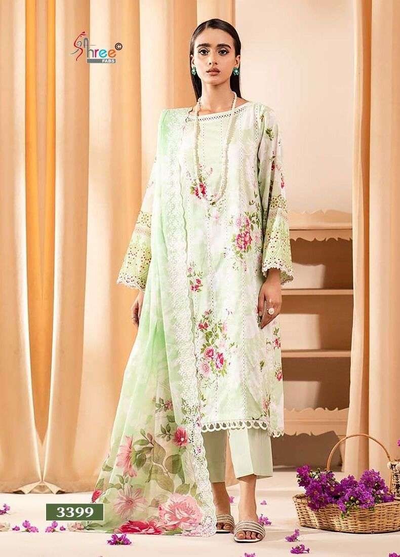 Shree Sana Safinaz Chikankari Vol 3 Cotton Dupatta Salwar Suit Wholesale catalog
