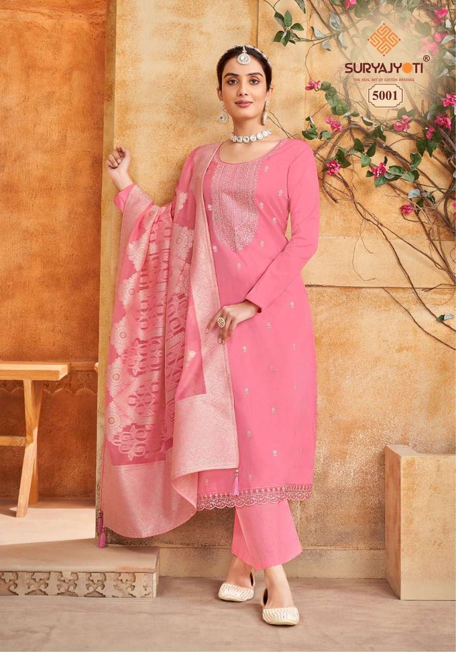 Suryajyoti Khanak Vol-5- Dress Material Wholesale Catalog