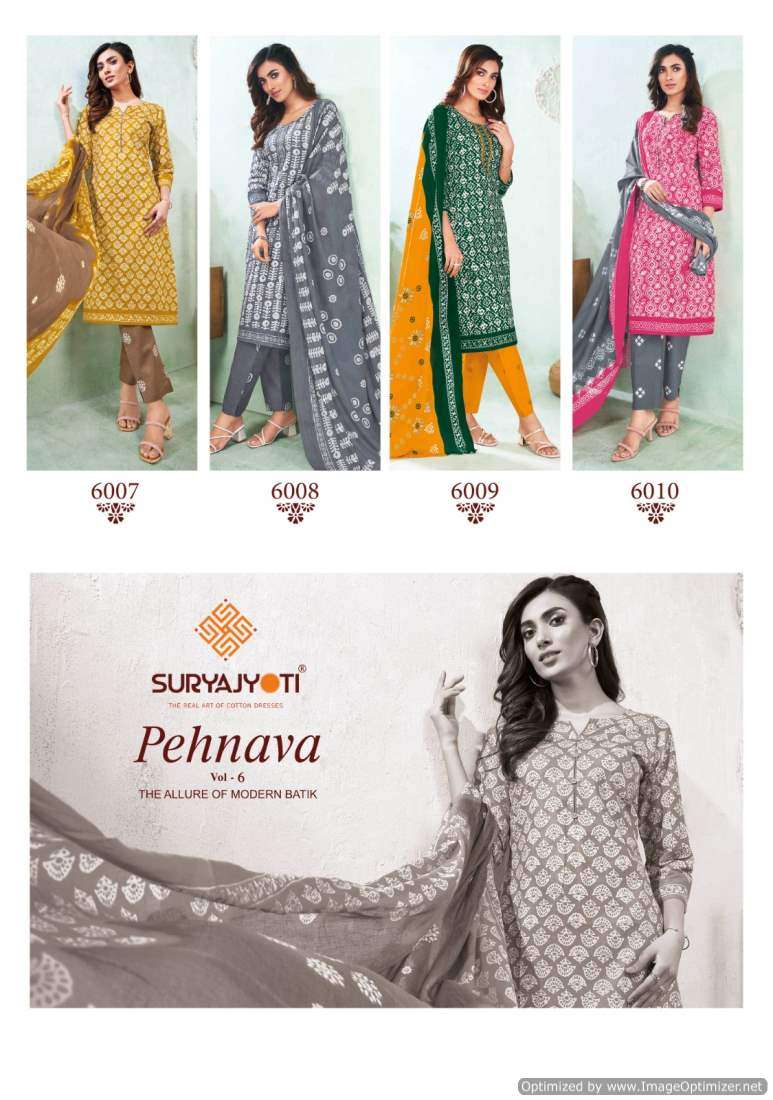 Suryajyoti Pehnava Vol-6 – Dress Material - Wholesale Catalog