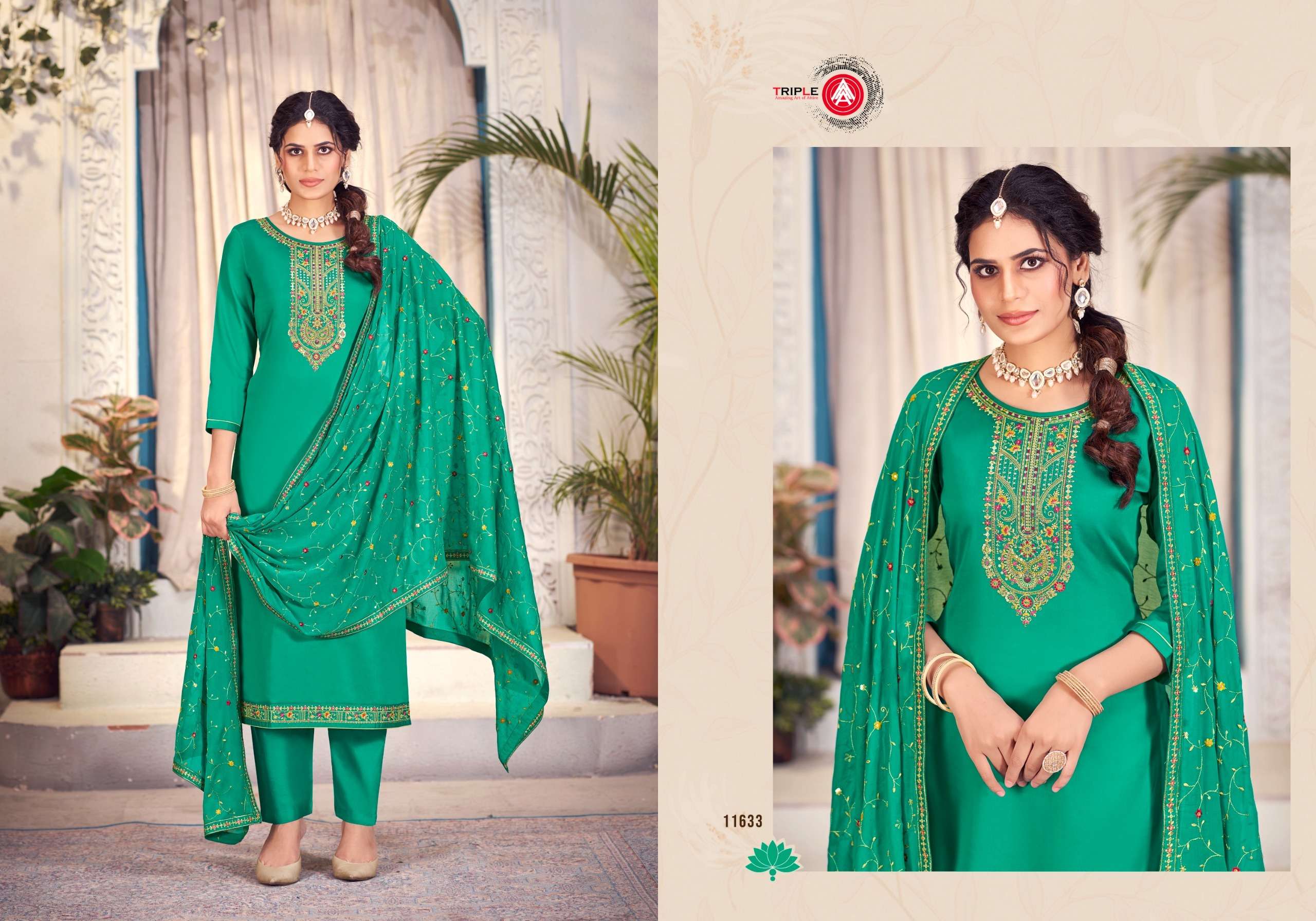 Triple Aaa Keerat Edition 6 Jam Silk Designer Salwar Kameez Wholesale catalog