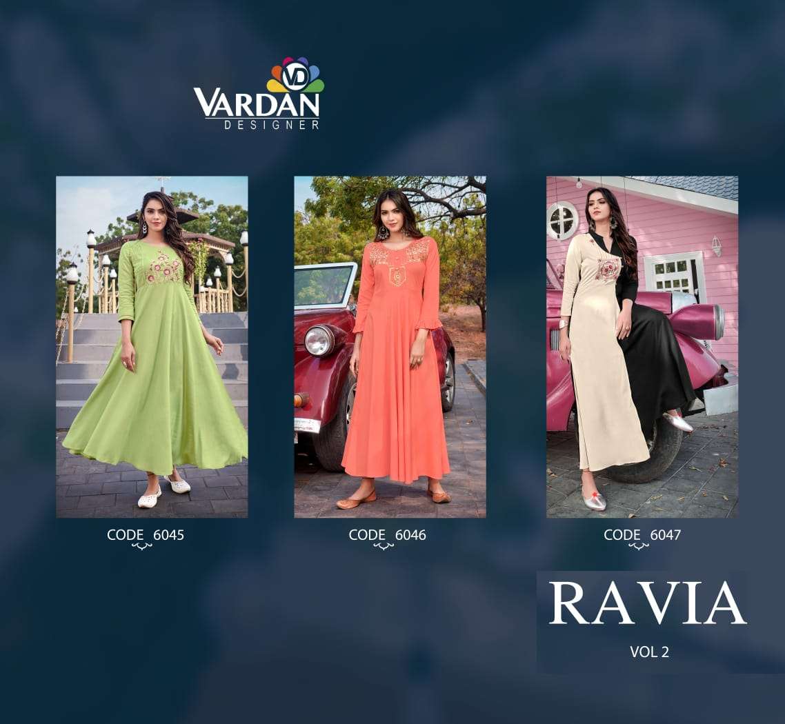 Vardan Designer Ravia Vol- 2 Kurti Wholesale catalog