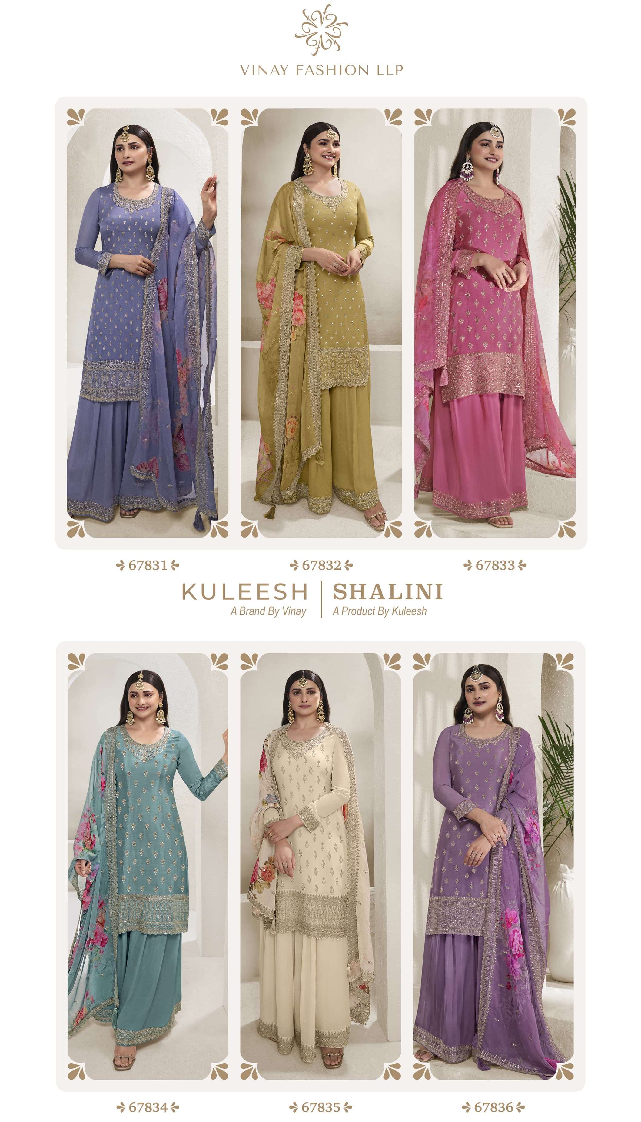 Vinay Kuleesh Shalini Embroidered Salwar Suit Wholesale catalog