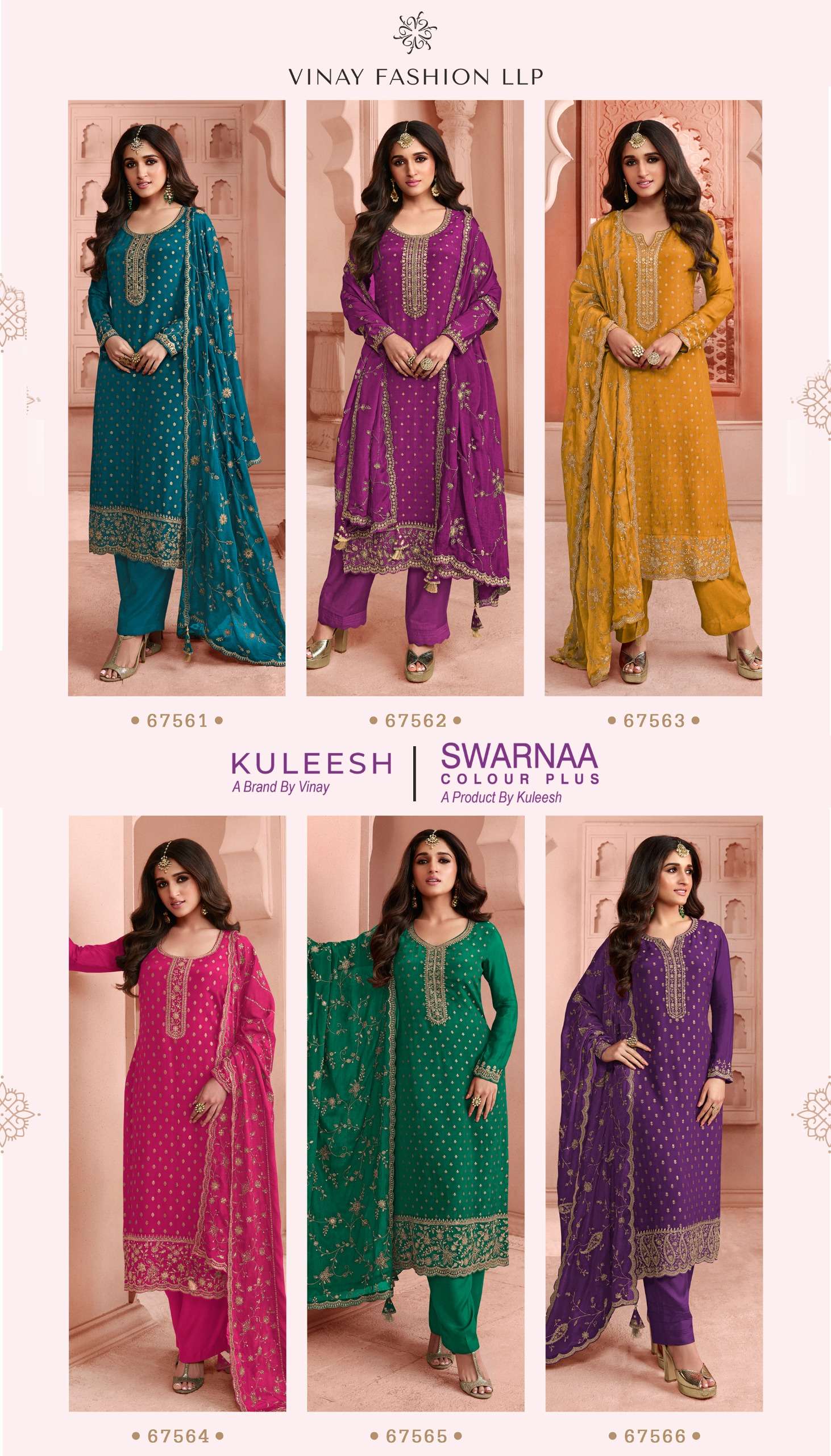 Vinay Kuleesh Swarnaa Colour Plus Salwar Kameez Wholesale catalog
