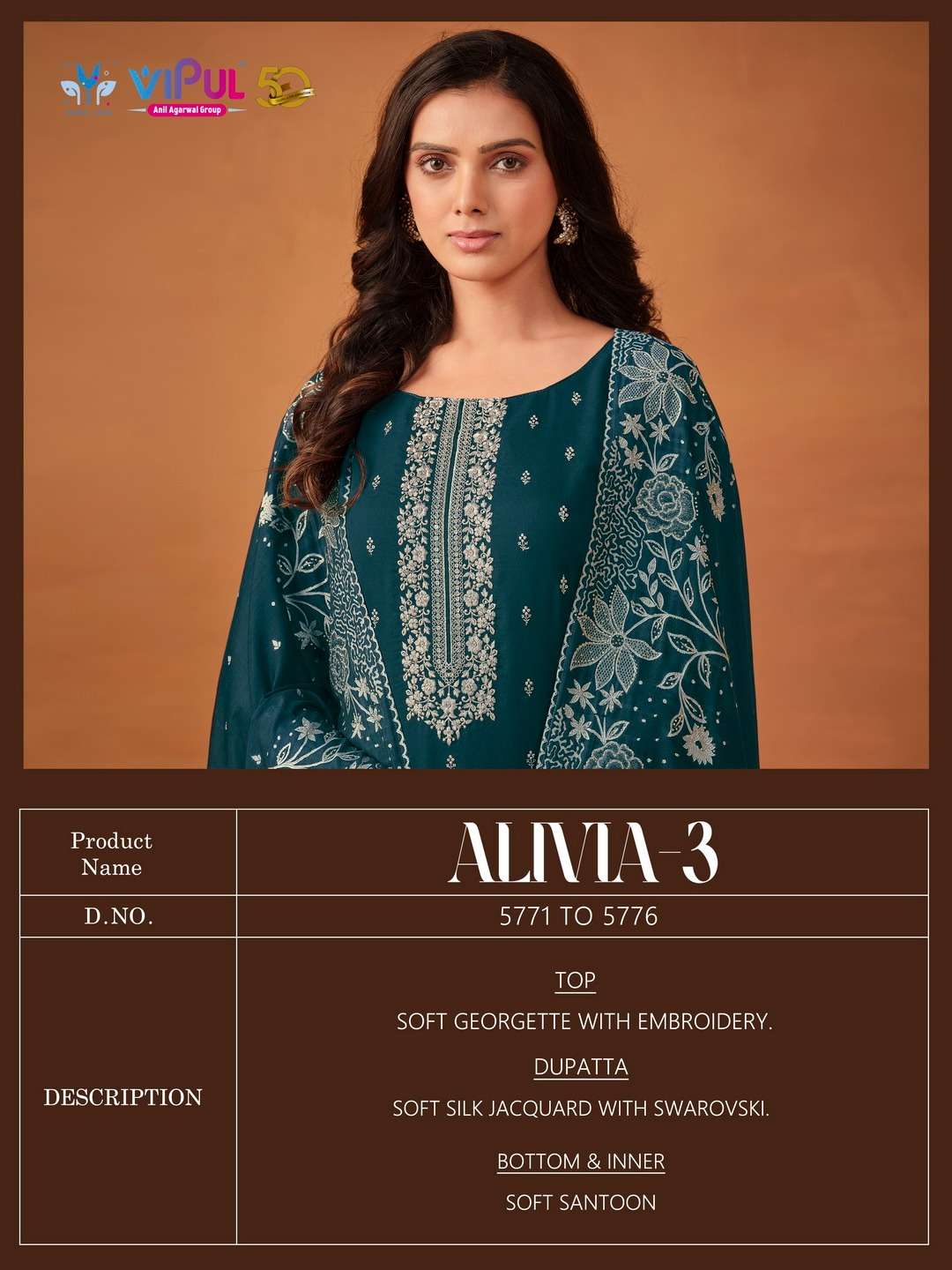 VIPUL ALIVIA-3 Salwar Kameez Wholesale catalog