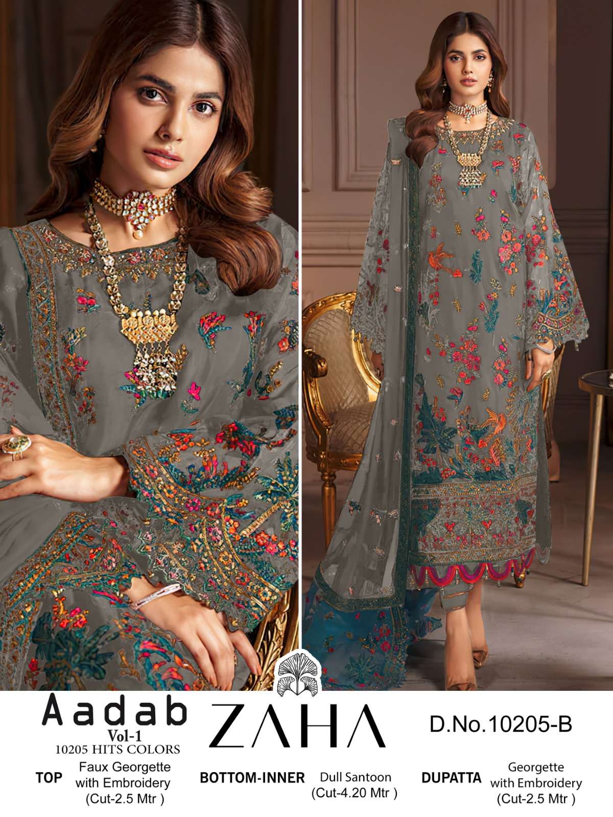 Zaha Aadab 10205 A To D Georgette Salwar Kameez Wholesale catalog