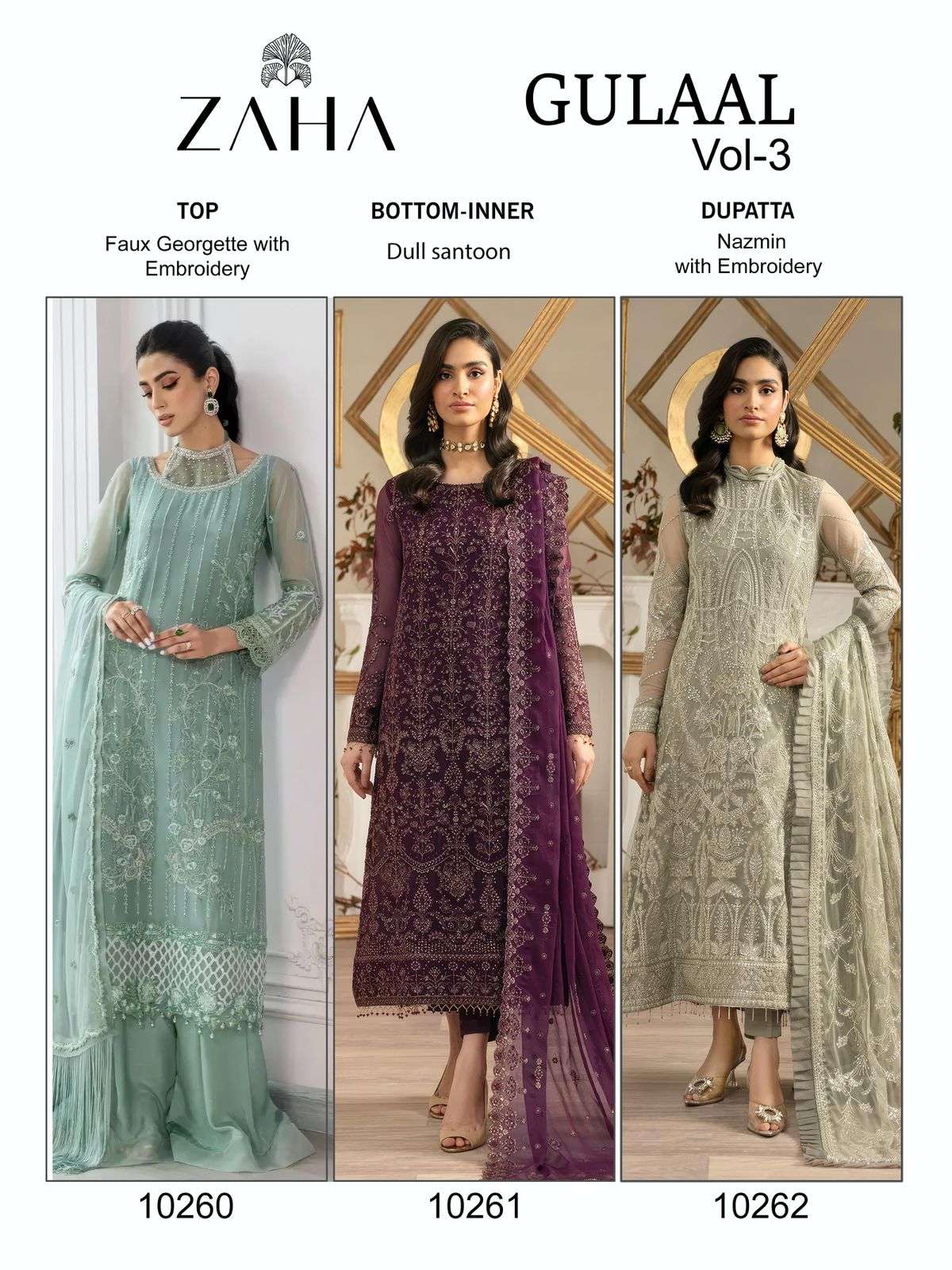 Zaha Gulaal Vol 3 Salwar Suit Wholesale catalog