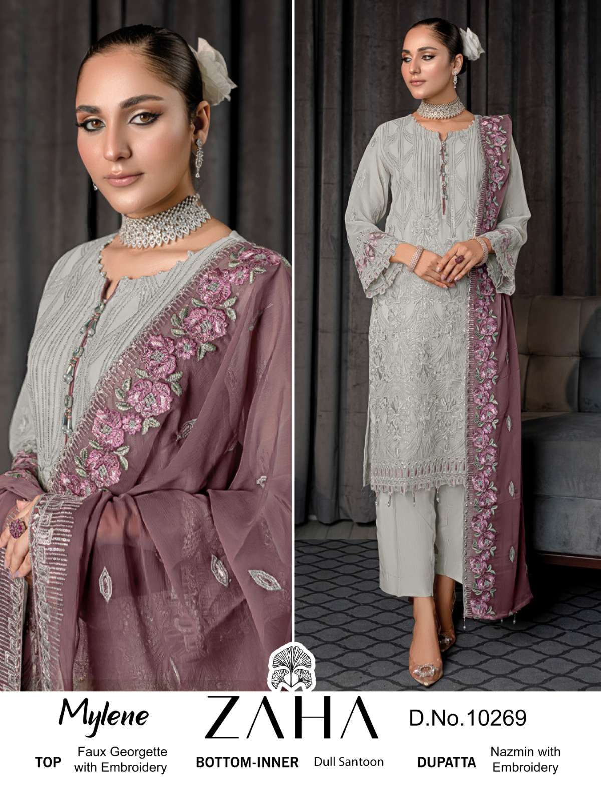 Zaha Mylene Vol 1 Georgette Pakistani Suit Wholesale catalog