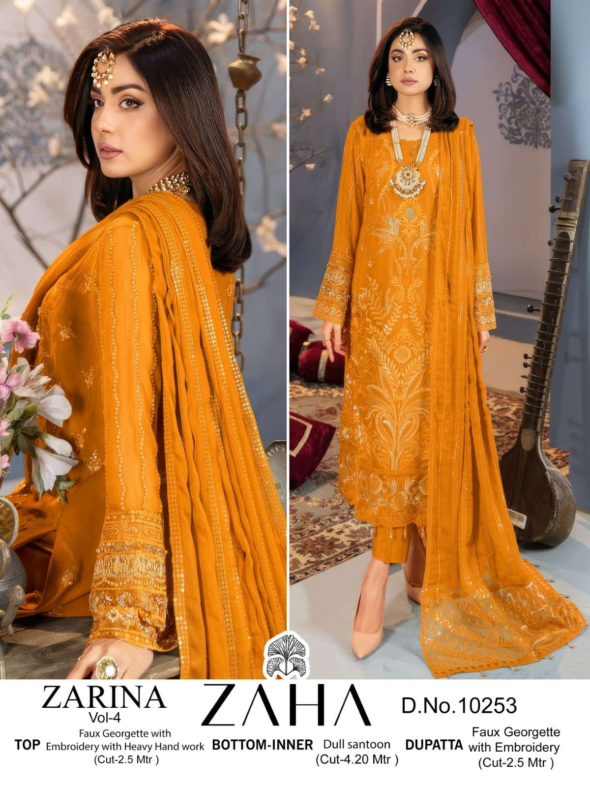 Zaha Zarina Vol 4 Fancy Georgette Salwar Kameez Wholesale catalog