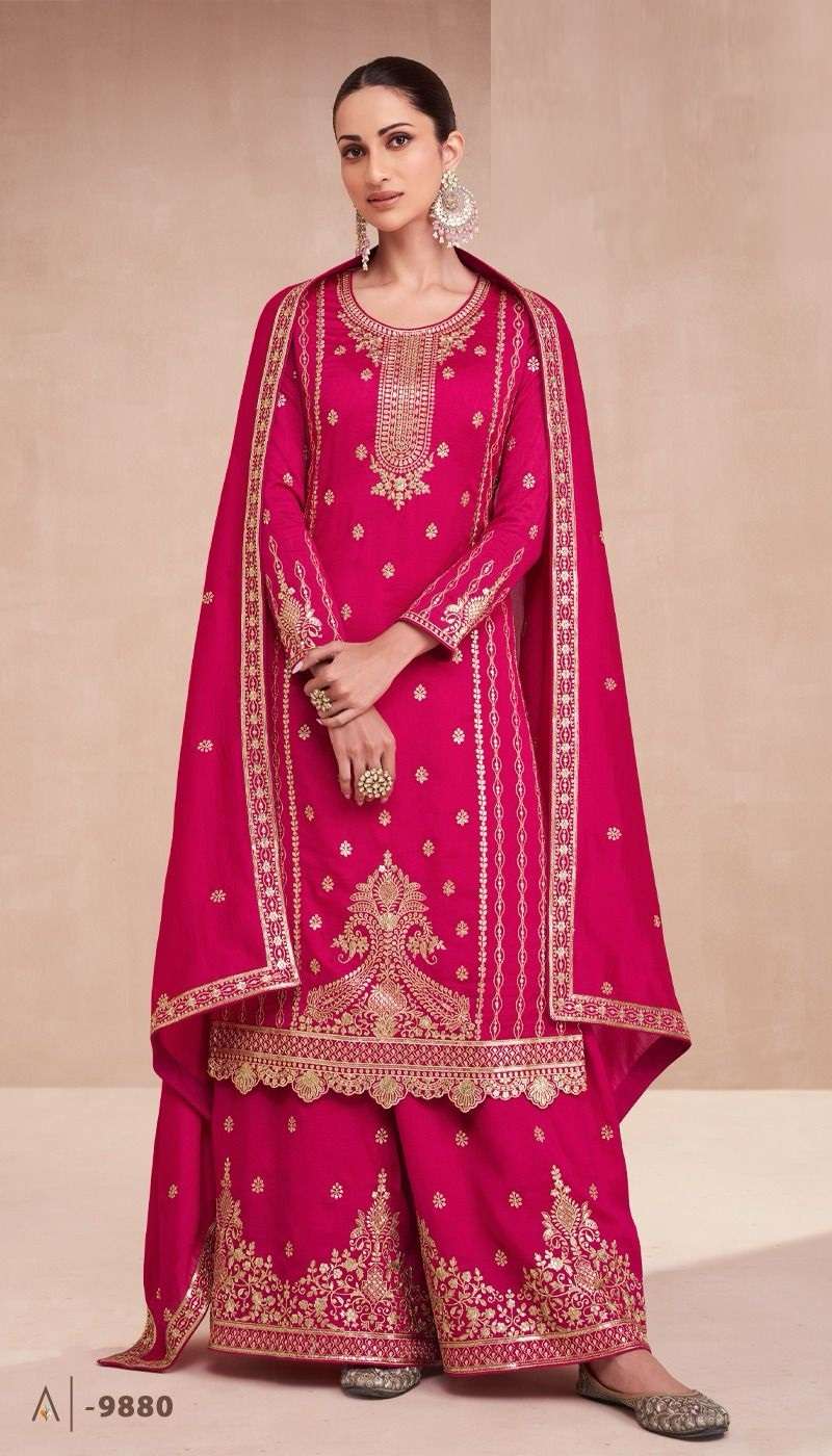 Zari 9879 To 9881 Premium Silk Embroidery Salawar Kameez Wholesale catalog