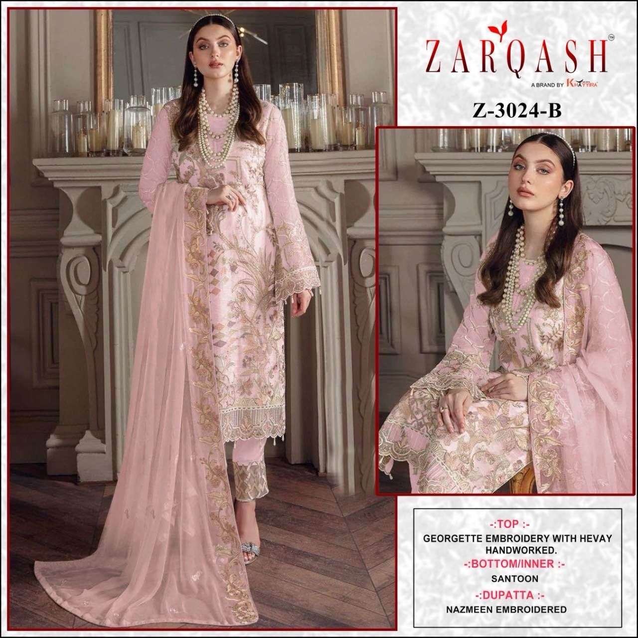 Zarqash Z 3024 A To D Pakistani Suits Wholesale catalog